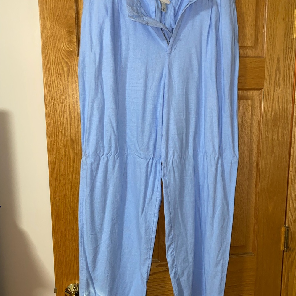 Light Blue Women's Linen Pants